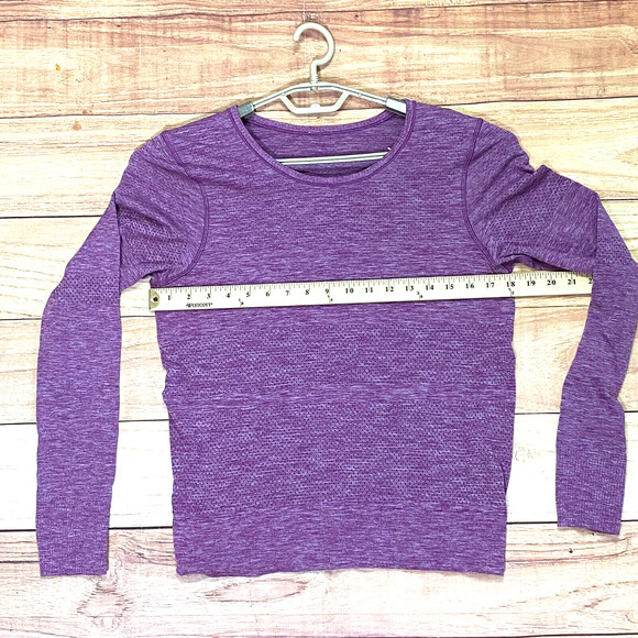 Lululemon Long Sleeve Shirt Tech Mesh Heathered Red Thumb Holes Size Medium? - Picture 6 of 7